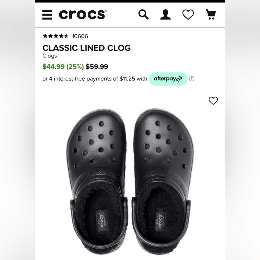 Classic lined Crocs